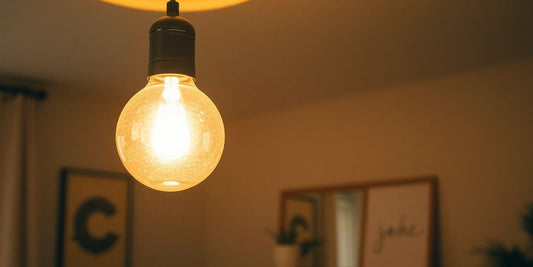 Dimmable LED globe bulb illuminating a cozy space.