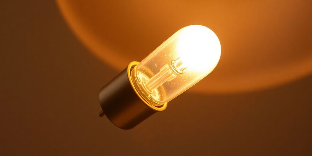 A glowing 2W G4 LED bulb in a modern fixture.