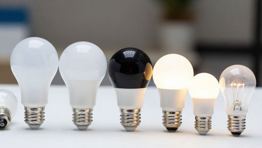 Various LED light bulbs on display at Screwfix.