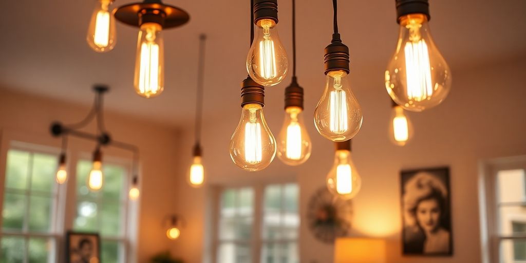 Dimmable LED Edison bulbs illuminating a stylish interior.