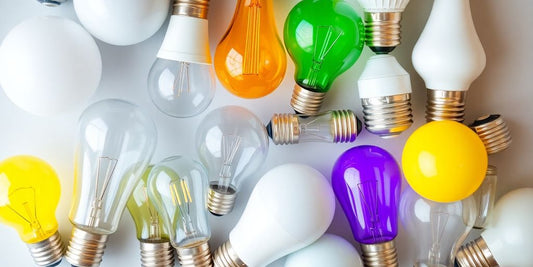 Various types of light bulbs for home lighting.